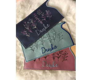 Stickdatei ITH - Hülle Botanical Art DANKE